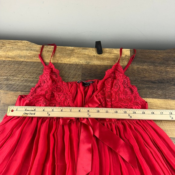 Victorias Secret Nightie Womens XL Red Short Sheer Chiffon Lingerie Babydoll Y2K - Picture 4 of 7